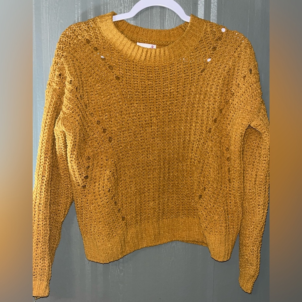 SO Mustard Knit Crew Neck Sweater